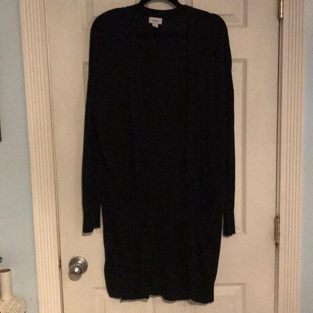 Long black cardigan
